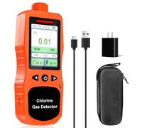 ZYKYCX Chlorine Gas Detector | 0.01PPM Resolution & Range 0-20PPM | Rechargeable with Temp/Humidity Tester | Portable Cl2 Monitor with 3 Alarm Modes | Chlorine Air Quality Meter