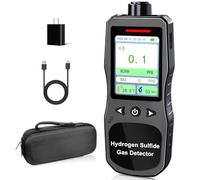 ZYKYCX H2S Monitor Clip On, 0-100 PPM H2S Detector, Portable Hydrogen Sulfide Detector with 3 Alarm Modes, 16H Long Battery Life, H2S Air Quality Meter with Temp & Humidity Tester