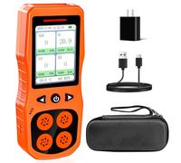 ZYKYCX Portable 4 Gas Monitor Multi Gas Detector for H2S, CO, LEL, and O2 Analyzer, Rechargeable 4 Gas Detector with 3 Type Alerts, 16H Long Battery Life for Industrial & Home, Orange
