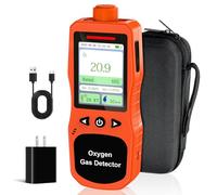 ZYKYCX Portable Oxygen Detector, Rechargeable O2 Monitor with Sound, Light, Vibration Alarms, Oxygen Air Quality Meter Measures Temperature & Humidity for Indoor Outdoor Use