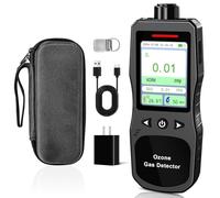 ZYKYCX Portable Ozone Detector, 0-20 PPM Ozone Gas Monitor with 0.01 PPM High Resolution, 16H Long Battery Life, Ozone Meter with Alarm, O3 Air Quality Monitor with Temp & Humidity Tester