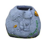 ZYLARUM Cherished Cat Succulent Planter | Pet Memorial Garden Ornament/Animal Tombstone | Handcrafted Synthetic Material, Weatherproof & Colorfast | 6.1 x 4.72 x 4.92in