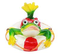ZYLARUM Floating Amphibian Pond Ornaments | Colorfast Composite Material for Pools/Fountains/Aquariums | Weatherproof Garden Statue, Easy Float Water Decor (Swimming Ring Frog)