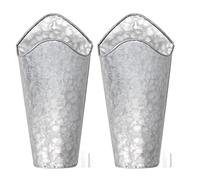 ZYLARUM Iron Wall Container Set of 2 | Farmhouse Style Hanging Flower Pot for Indoor/Outdoor Decor | 9x15x30cm Rustic Metal Container for Artificial Plants/Lavender/Eucalyptus
