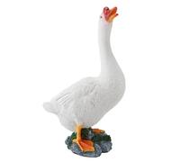 ZYLARUM Synthetic Goose Statue | Weatherproof Garden Ornament for Outdoor Decor | Farm Animal Figurine for Patio/Backyard/Lawn | Lifelike Goose Sculpture (Style 1)