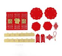 ZYLARUM Traditional Chinese Lantern Decorations | 3D Felt Red Palace Lantern for Chinese New Year/Spring Festival/Home Decoration | Handcrafted Holiday Ornaments with Lucky Characters