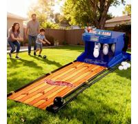 ZYLDDS 2m/3.5m Electronic Bowling Alley Game For Home,Indoor Bowling Sports Game Console,Automatic Reset,LED Scoreboard & Realistic Sound Effects - for Kids,Foldable Electronic Bowling Set 3.5m