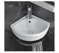 ZYLEDW Small Corner Wall Mount Bathroom Sink, Bathroom Sink with Faucet Combo and Tower Hanger, White Ceramic Mini Vessel Sink with Overflow (Size : A-Small)