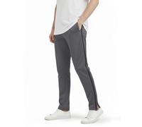 Zylioo Extra Long Joggers for Men Open Cuffed Side Striped Track Pants Tall Mens Athletic Pants Casual Everyday Wear Grey-Black