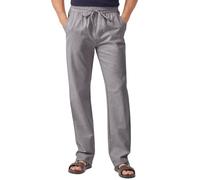 Zylioo Extra Long Linen Pants Men Summer Tall Mens Beach Trousers Wide Leg Loose Fit with Pockets Grey