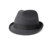 Zylioo Large-XLarge Felt Trilby Hats Big Heads,Fedora Hat with Roll Up Brim,Vintage Short Brim Jazz Cuban Hat with Ribbon
