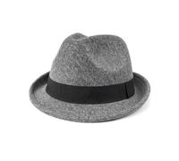 Zylioo Large-XLarge Felt Trilby Hats Big Heads,Fedora Hat with Roll Up Brim,Vintage Short Brim Jazz Cuban Hat with Ribbon