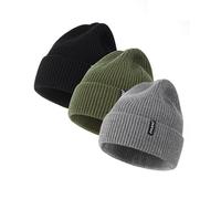 Zylioo M/XL Beanie Cap Hats with Visor,Large Knitted Beany Hats, Winter Warm Skull Cap 3 Pack