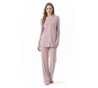 Zylioo Womens Button Down Pyjama Sets Long Sleeve Sleepwear Stretchy Lounge for Home House Holiday Weekend Night Wear Light Pink
