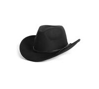 Zylioo XS-S Western Cowboy Hat for Small Heads,Mens Black Cowboy Hat,Womens Winter Outback Hats with Belt Buckle,Adjustable Wide Brim Warm Fedora Hat