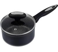 Zyliss E980138 Ultimate Non-Stick Saucepan with Lid, 16cm/1.5L, Forged Aluminium, Black, Rockpearl Plus Non-Stick Technology, Suitable for All Hobs Including Induction