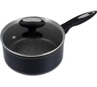 Zyliss E980139 Ultimate Non-Stick Saucepan with Lid, 18cm/2L, Forged Aluminium, Black, Rockpearl Plus Non-Stick Technology, Suitable for All Hobs Including Induction