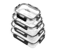 Zyliss 4 Piece Glass Container Set, Shatterproof Glass, Airtight Food Storage Boxes with Sealable Lid, Microwave Safe, BPA Free, Freezer Safe, Fridge Storage, Food Container