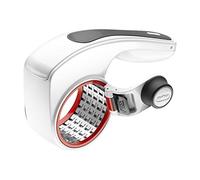 Zyliss All Cheese Rotary Grater with Handle, Stainless Steel/Plastic, White, Grating Cheese/Garlic/Parmesan/Ginger/Vegetable/Carrot/Chocolate, Dishwasher Safe