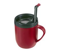 Zyliss Hot Mug Cafetiere, Plastic/Silicone, Red, Coffee Travel Mug/Insulated Coffee Mug/Filter for Ground Coffee/Mug with Lid/Camping Mug, Dishwasher Safe