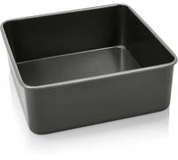 Zyliss Loose Base Square Cake Tin 20cm/8 inch PFAS Free ILAG Non Stick Coating, Carbon Steel, Grey, Baking Tin/Bakeware, Dishwasher Safe
