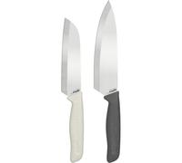 Zyliss Classic 2 Piece Kitchen Knife Set, Sharp Stainless Steel with Covers | Professional Kitchen Knives Includes Chef Knife and Santoku Knife For Precise Controlled Cutting and Slicing Dishwasher Safe