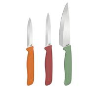 Zyliss Classic 3 Piece Knife Set, Sharp Stainless Steel, Non Slip Soft Grip Handles, 3 x Professional Kitchen Knives with Protection Covers, Dishwasher Safe