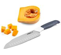 Zyliss Comfort Santoku Knife, 18cm/7in, Japanese Stainless Steel, Soft Grip Handle, Black/White, Professional Kitchen Knife, Dishwasher Safe