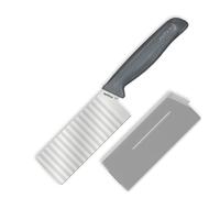 Zyliss Crinkle Knife, Potato Cutter and Chipper, Vegetable Knife Chopper with Ultra Sharp Stainless Steel Blade, Handle with Sustainable Wheat Straw, Dishawasher Safe, Blade Guard for Safety