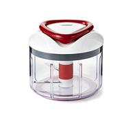 Zyliss E910015 Easy Pull Food Processor | 750ml Capacity | Plastic/Stainless Steel | White/Red | Manual Handheld Food Chopper/Slicer/Blender With Pull Cord | Dishwasher Safe | 5 Year Guarantee