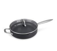 Zyliss E980179 Ultimate Pro Non-Stick Sauté Pan with Lid with Pouring Lip, 28cm/11in, Anodised Aluminium, Black, Alpine Crystals Non-Stick, Suitable for All Hobs Including Induction
