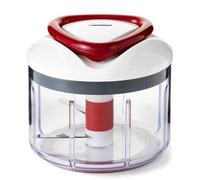 Zyliss E910015 Easy Pull Food Processor | 750ml Capacity | Plastic/Stainless Steel | White/Red | Manual Handheld Food Chopper/Slicer/Blender With Pull Cord | Dishwasher Safe | 5 Year Guarantee