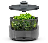 Zyliss Easy Spin Salad Spinner Large, Non-Slip Base, Serving Bowl, AquaVent™ Technology, Retractable Cord and Brake System, Easy to Clean