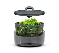 Zyliss Easy Spin Salad Spinner Small, Non-Slip Base, Serving Bowl, AquaVent™ Technology, Retractable Cord and Brake System, Easy to Clean