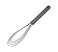Zyliss Flat Whisk, Sustainable Wheat Straw/Silicone, Hand Whisk with Heat Resistant Silicone Head Suitable for Non Stick Cookware, Beluga Grey, 30cm x 7cm, Dishwasher Safe
