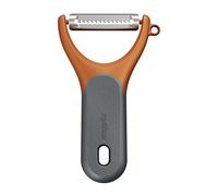 Zyliss Julienne Peeler, Extra Sharp Fruit/Vegetable Peeler with Sustainable Wheatstraw Comfy Grip, Cover for Safety, Stainless Steel, Dishwasher Safe