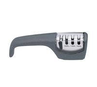 Zyliss Knife Sharpener, 4 Slots for Sharpening, Honing, Polishing, and Serrated Blades, Non Slip Base, Compact Tool Sharpens and Restores Kitchen Knives, Made with Sustainable Wheatstraw