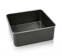 Zyliss Loose Base Square Cake Tin 20cm/8 inch PFAS Free ILAG Non Stick Coating, Carbon Steel, Grey, Baking Tin/Bakeware, Dishwasher Safe