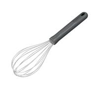 Zyliss Medium Hand Whisk, Sustainable Wheat Straw/Stainless Steel, Balloon Whisk with Grip Lines for Firm Grip, Beluga Grey, 26cm x 6cm, Dishwasher Safe, 5 Year Guarantee