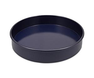 Zyliss Non-Stick Loose Base Round Cake Tin, 23cm/9in, Victoria Sponge Tin, Sandwich Tin/Pan for Baking, Carbon Steel, Dark Blue, Dishwasher Safe