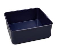 Zyliss Non-Stick Loose Base Square Cake Tin, 20cm/8in, Carbon Steel, Dark Blue, Baking Tin/Bakeware, Dishwasher Safe