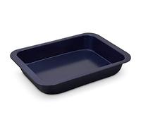 Zyliss Non-Stick Oven Tray, 30cm x 20cm, Carbon Steel, Dark Blue, Brownie Baking Tin/Bakeware/Roasting, Dishwasher Safe