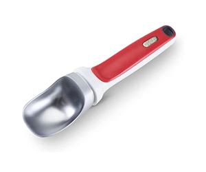 Zyliss Right Scoop Ice Cream Scoop - Ergonomic, Dishwasher-Safe Ice Cream Scooper Perfect for Gelato, Sorbet, Frozen Yogurt & More - Red