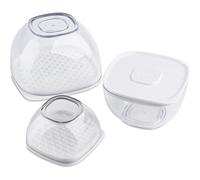 Zyliss Set of 3 Storage Boxes - Small/Medium/Large - Stackable, Compact - Clear