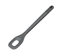 Zyliss Slotted Square Mixing Spoon, Sustainable Wheat Straw/Nylon, Kitchen Spoon for Cooking and Baking, Heat Resistant Nylon Head, Beluga Grey, 30cm x 5.5cm