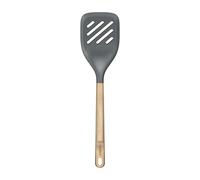 Zyliss Slotted Turner, Oak Wood Handle, Cooking Spatula with Slots for Draining, PBT Heat Resistant Head, Anti-Scratch for Non Stick Pans, 34cm, Handwash Only