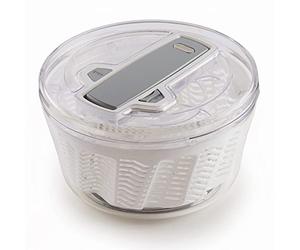 Zyliss Swift Dry Salad Spinner, Large 6L Capacity, Plastic, White, Unique AquaVent™/One-Handed Fast Pump Action/Quick Brake/Non-Slip Base/Easy Cleaning