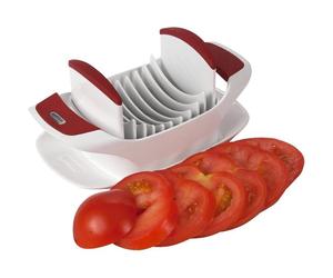 Zyliss, White and Red Tomato Slicer - 8 Sharp Serrated Blades - Dishwasher Safe