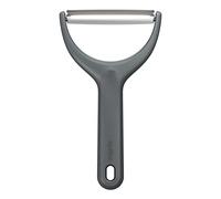 Zyliss Wide Peeler, Extra Sharp for Large Fruit and Vegetabes with Sustainable Wheatstraw Comfy Grip, Cover for Safety, Stainless Steel, Dishwasher Safe