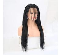 ZYliunian Synthetic Heat Resistant Fiber Braided Long Lace Front Wigs Glueless and Natural Dark Roots Hair for Black Women 18/24 inches (Size : 20inch) chenghuax (Size : 18 Inch)